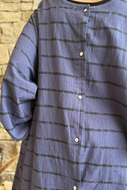 Porto Button Back Breton Tunic French Navy 